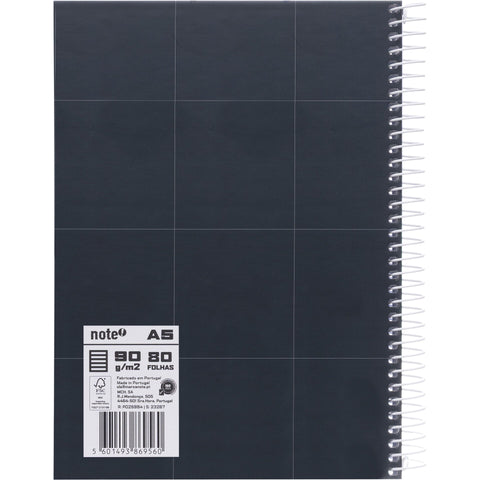 Caderno note espiral capa dura A5 pautado pure p/ app Leccit