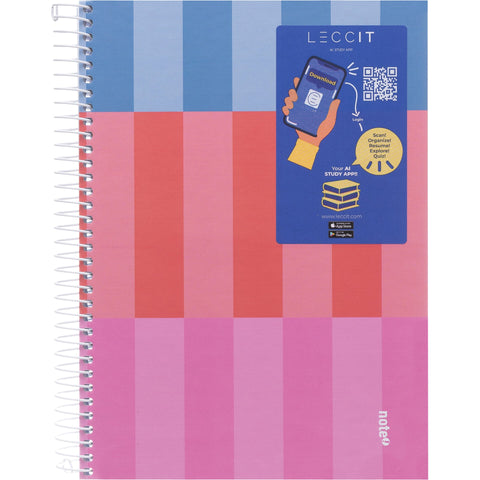 Caderno note espiral capa dura A5 pautado dynamic p/ app Leccit