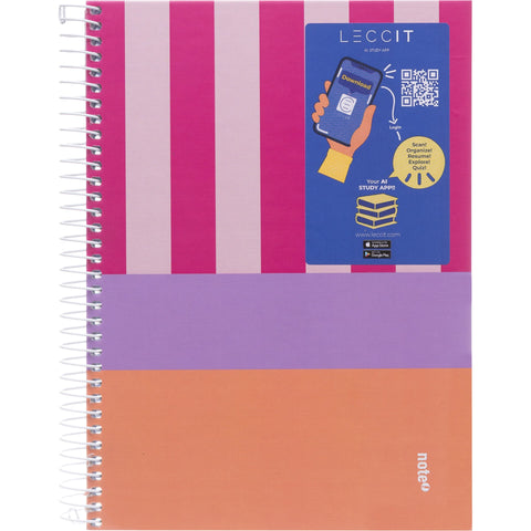 Caderno note espiral capa dura A5 pautado dynamic p/ app Leccit