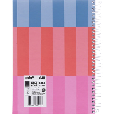 Caderno note espiral capa dura A5 pautado dynamic p/ app Leccit
