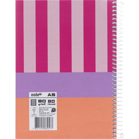 Caderno note espiral capa dura A5 pautado dynamic p/ app Leccit