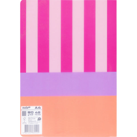 Caderno note agrafado capa flexível A4 quadriculado dynamic p/ app Leccit