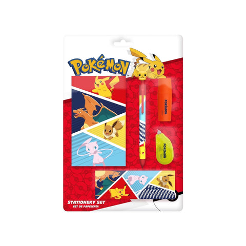 Conjunto Papelaria Com Caderno - Pokemon