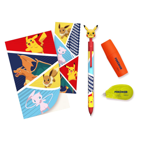 Conjunto Papelaria Com Caderno - Pokemon
