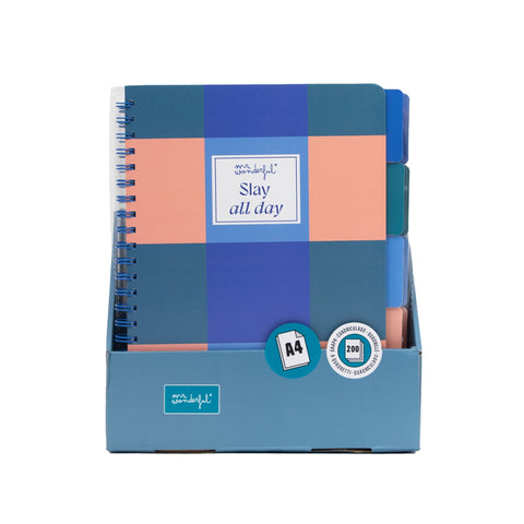 Caderno Formato A4 Com Separadores - Slay All Day