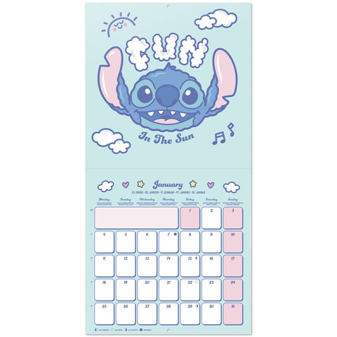 Calendário Parede 2027 30 X30 - Stitch
