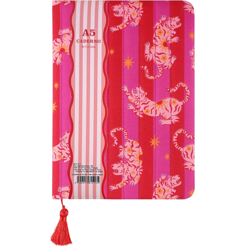 Caderno Formato A5 Tecido - Pink Sunny Jungle
