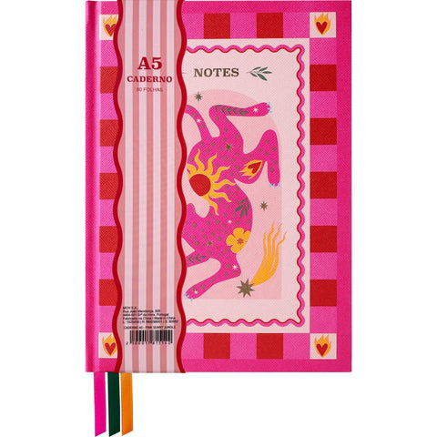 Caderno Formato A5 - Pink Sunny Jungle