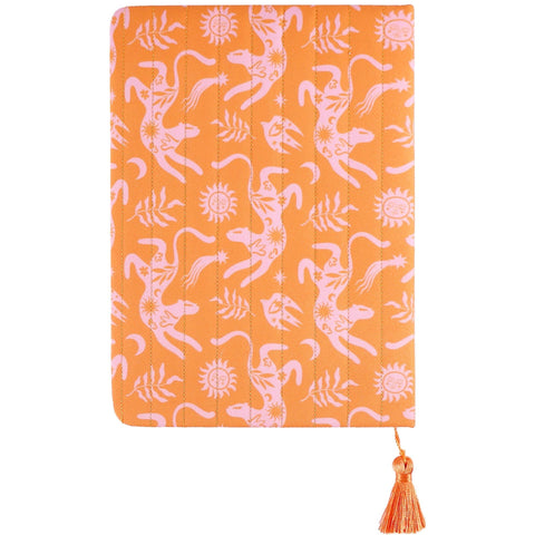 Caderno Formato A5 Tecido - Orange Sunny Jungle