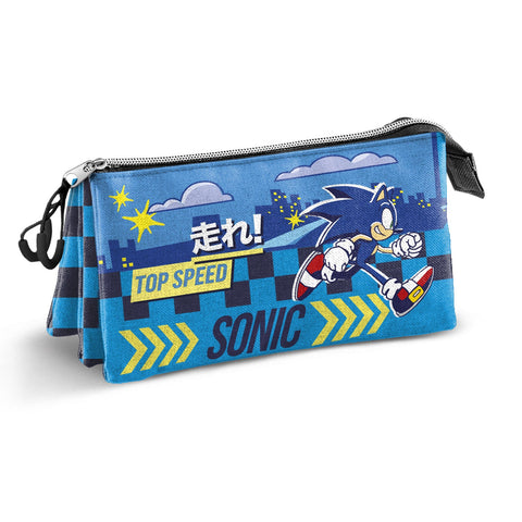 Estojo Triplo - Sonic