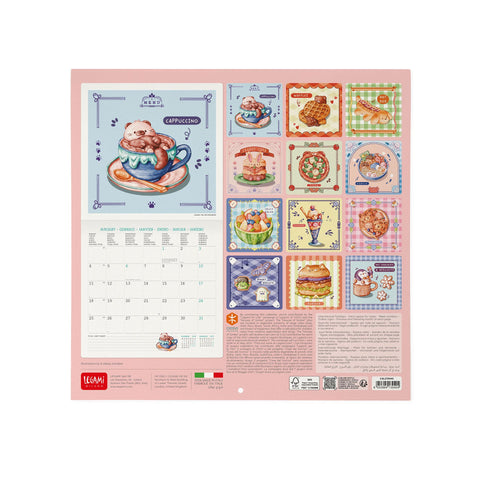 Calendário Parede 2027 30 X30 - Cute Food