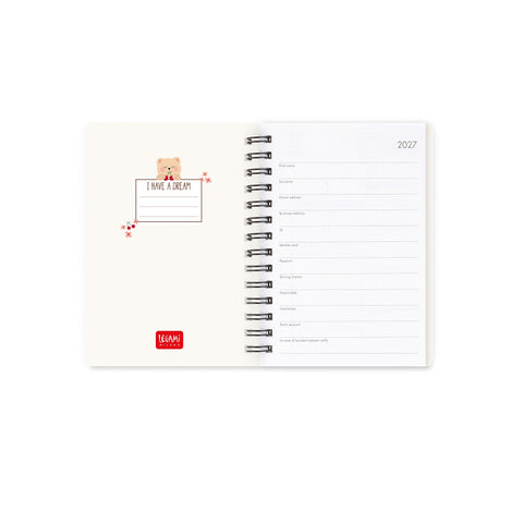Agenda Semanal 2027 S - Teddy Bear