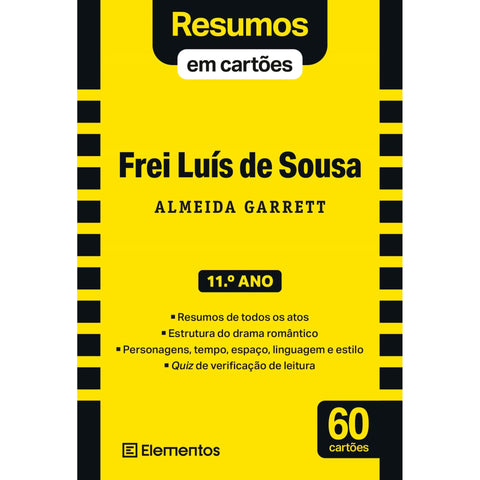Resumos Em Cartões - Livro Frei Luís De Sousa - Almeida Garrett - 11.º Ano de Elementos