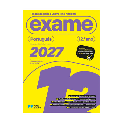 Preparação Para O Exame Final Nacional 2027 - Português - 12.º Ano de Livro