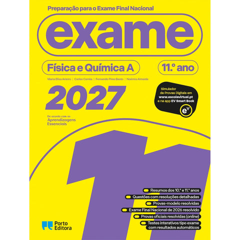 Preparação Para O Exame Final Nacional 2027 - Física E Química A - 11.º Ano de Porto Editora