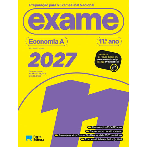 Preparação Para O Exame Final Nacional 2027 - Economia A - 11.º Ano de Porto Editora