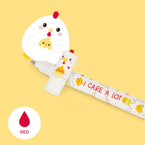 Caneta Apagar - Galinha Cor Vermelho