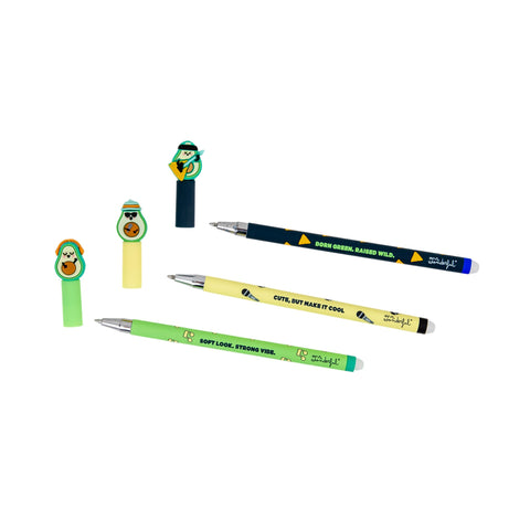 Conjunto 3 Canetas Apagar Bo-Bo - Abacate