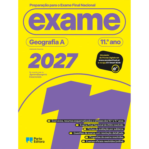 Preparação Para O Exame Final Nacional 2027 - Geografia A - 11.º Ano de Adelaide Queirós