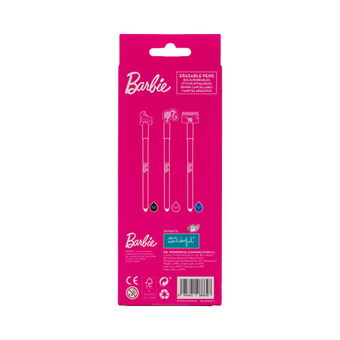 Conjunto 3 Canetas Apagar - Cool Barbie