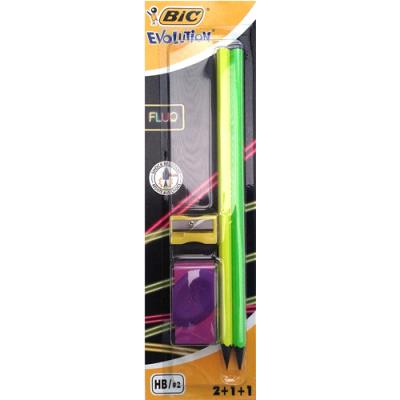 Pack Lápis Grafite Evolution HB, com Borracha e Afia Bic (várias opções)