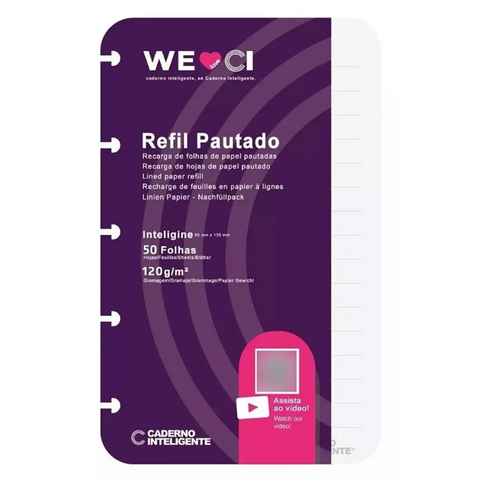 Recarga para Caderno Inteligente A6 Pautadas 120g