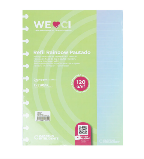 Recarga Grande 30 Folhas 120gr Rainbow