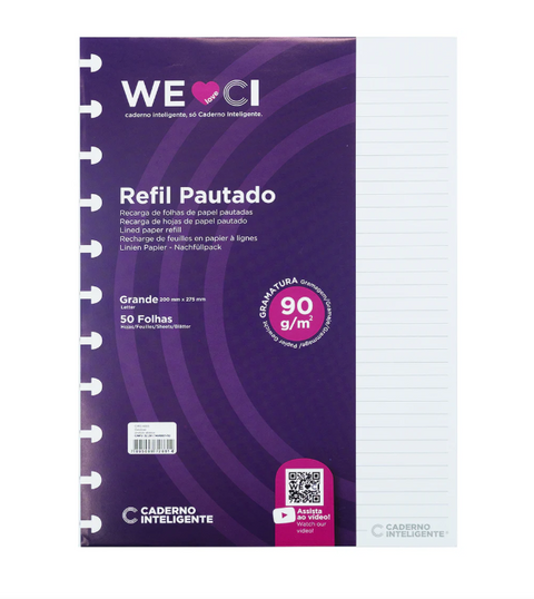 Recarga para Caderno Inteligente A4 Pautado 90g