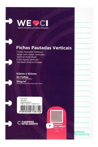 Fichas Caderno Inteligente Pautadas Vertical 4x6