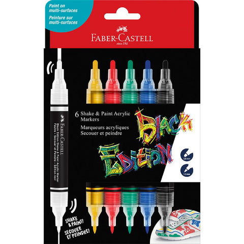 Marcador Acrilico Black Edition Cores Primárias 4 Unidades Faber-Castell