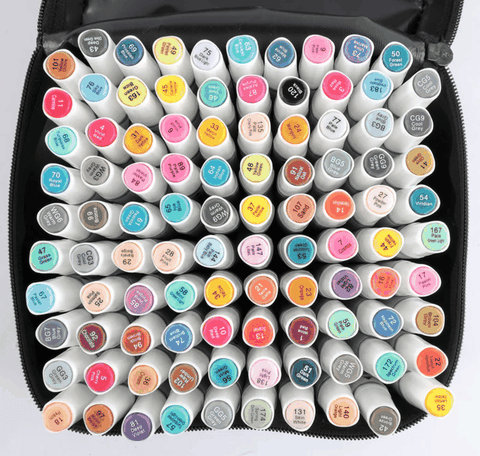 Marcadores de Colorir Base Álcool Ponta Dupla 100 Unidades Note!