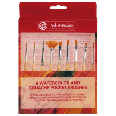 Pincéis Mini para Aguarela e Guache 9 Unidades Talens